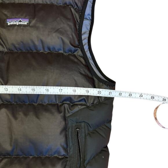 90s Vintage PATAGONIA Black Full Zip Quilted Down Puffer Vest Jacket Men's SMALL - Picture 4 of 7